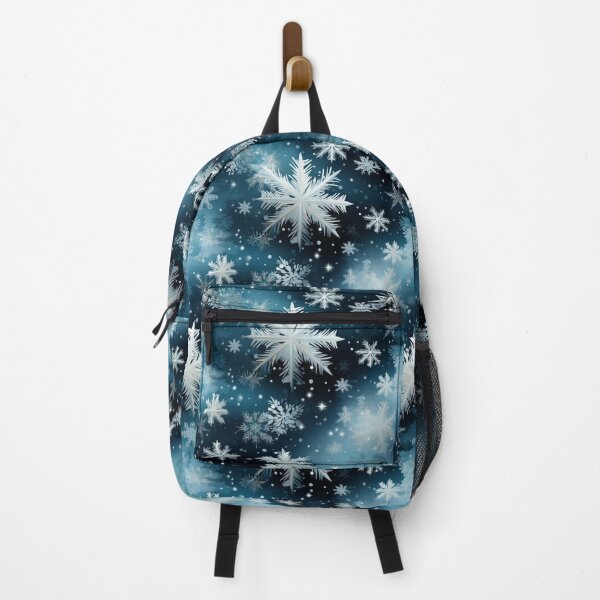 Item preview, Snowflakes on blue in watercolor style seamless pattern designed and sold by MiraCleAI.