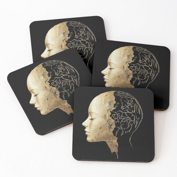 Item preview, Gold Face with Neural Network - Universal Concepts : Knowledge designed and sold by Cosmicly-Inked.
