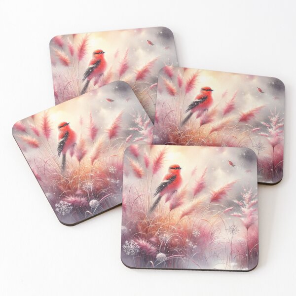 Item preview, Red Cardinal and Pink Flora designed and sold by M-Y-A-R-T-.