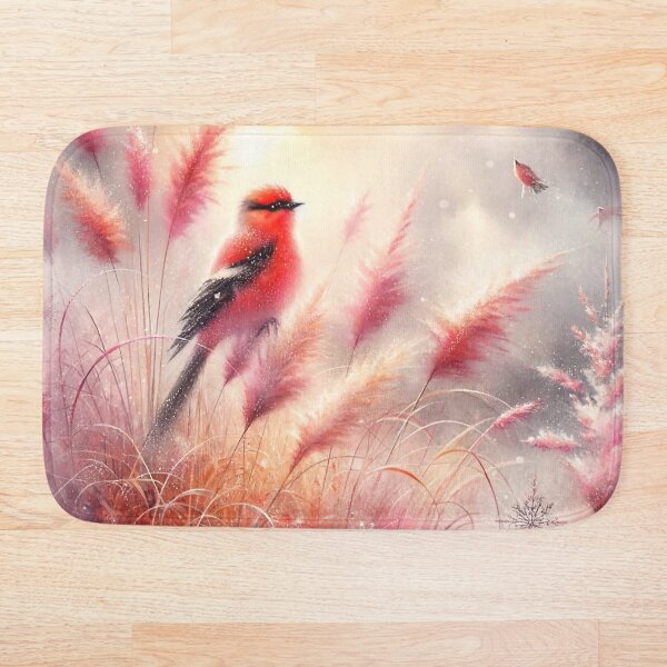 Item preview, Red Cardinal and Pink Flora designed and sold by m-y-A-I-A-R-T-.