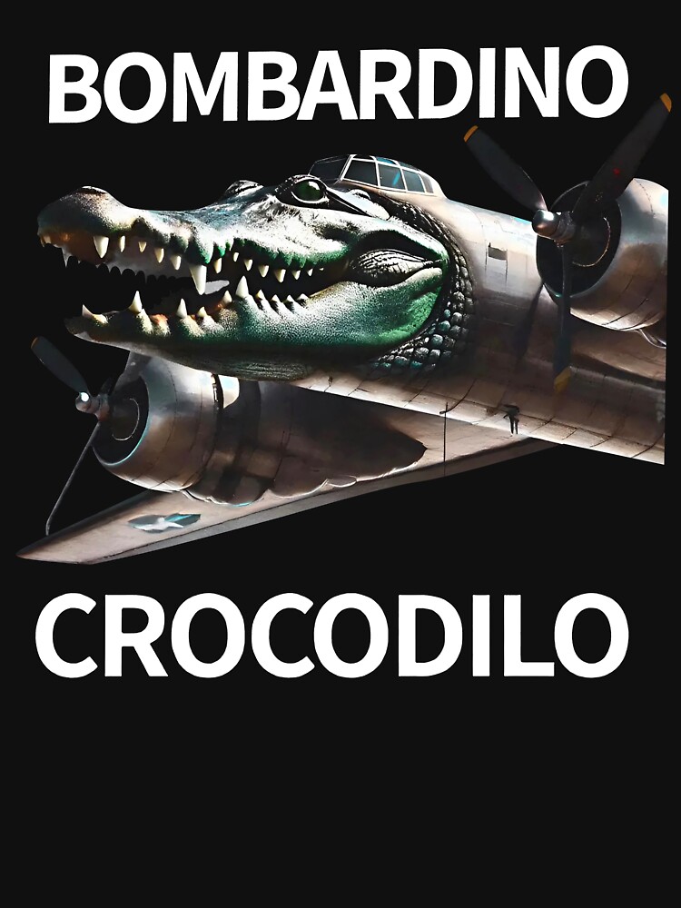Thumbnail 7 von 7, Essential T-Shirt, Bombardino Crocodilo Bombardiro Crocodilo AI Brainrot Italienisches Meme designt und verkauft von JessicaMaxwell.