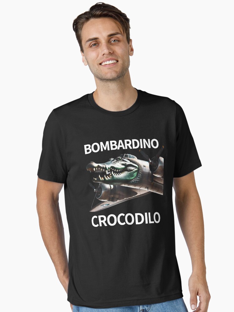 Thumbnail 2 von 7, Essential T-Shirt, Bombardino Crocodilo Bombardiro Crocodilo AI Brainrot Italienisches Meme designt und verkauft von JessicaMaxwell.