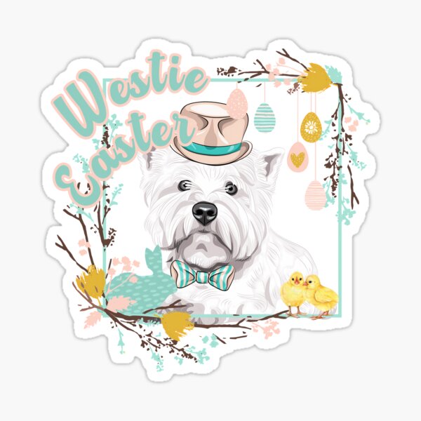 Item preview, Easter Westie Charming West Highland White Terrier designed and sold by KateLeap.