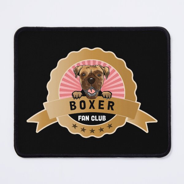 Item preview, Boxer Fan Club Watercolor Peeking German Dog Badge Label designed and sold by eclecTEEq.