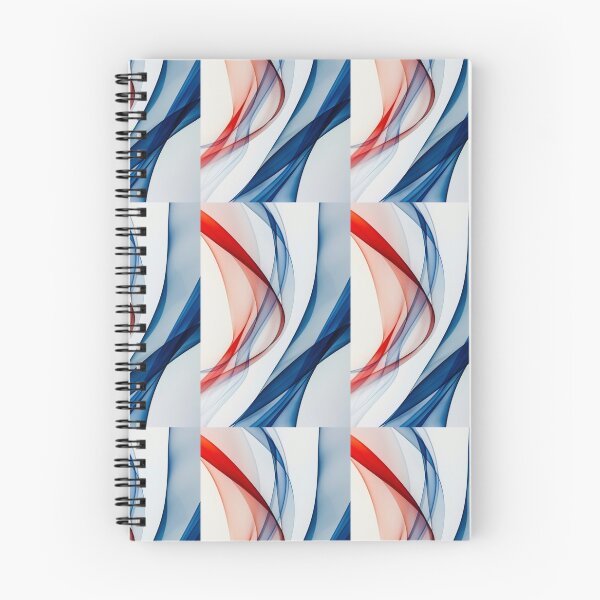 Item preview, Dynamic blue and red curves dance on a white canvas designed and sold by MiraCleAI.