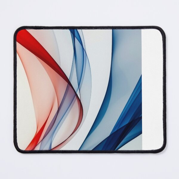 Item preview, Dynamic blue and red curves dance on a white canvas designed and sold by MiraCleAI.