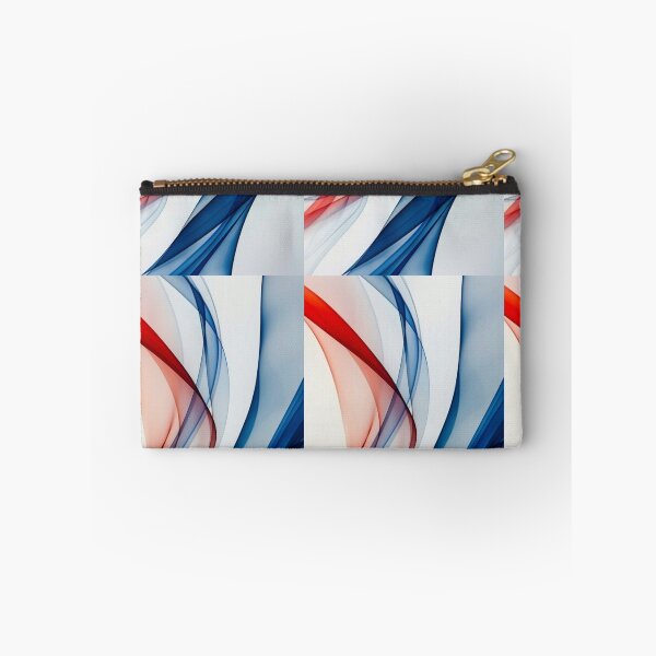 Item preview, Dynamic blue and red curves dance on a white canvas designed and sold by MiraCleAI.