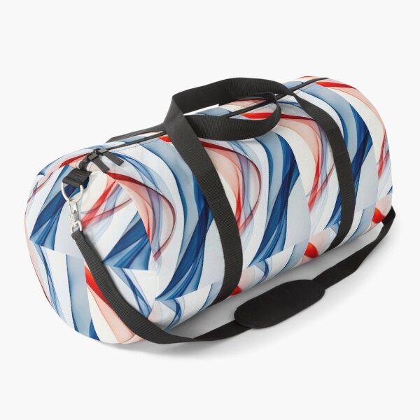 Item preview, Dynamic blue and red curves dance on a white canvas designed and sold by MiraCleAI.
