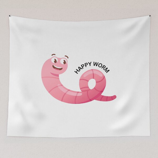 Item preview, HAPPY WORM designed and sold by snapacrab.
