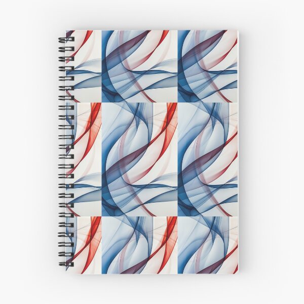Item preview, Dynamic blue and red curves dance on a white canvas designed and sold by MiraCleAI.