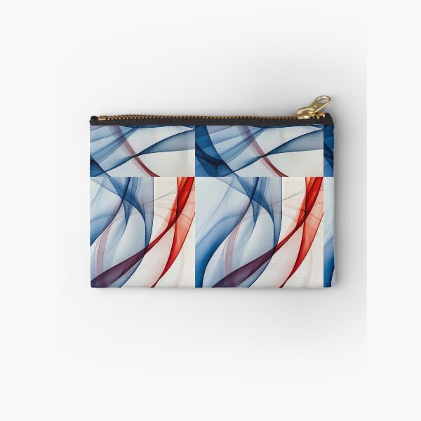 Item preview, Dynamic blue and red curves dance on a white canvas designed and sold by MiraCleAI.