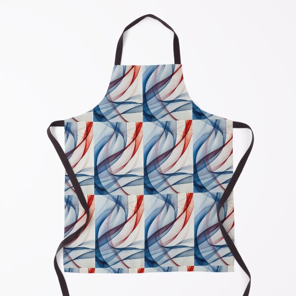 Item preview, Dynamic blue and red curves dance on a white canvas designed and sold by MiraCleAI.