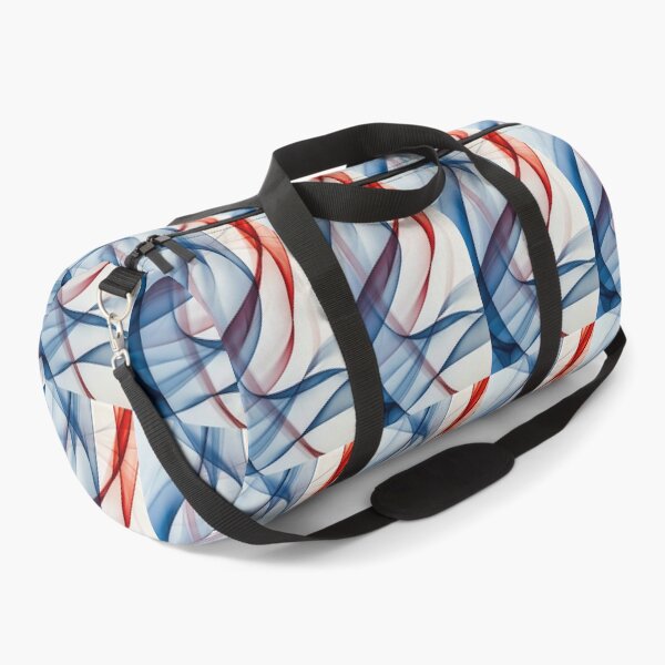 Item preview, Dynamic blue and red curves dance on a white canvas designed and sold by MiraCleAI.