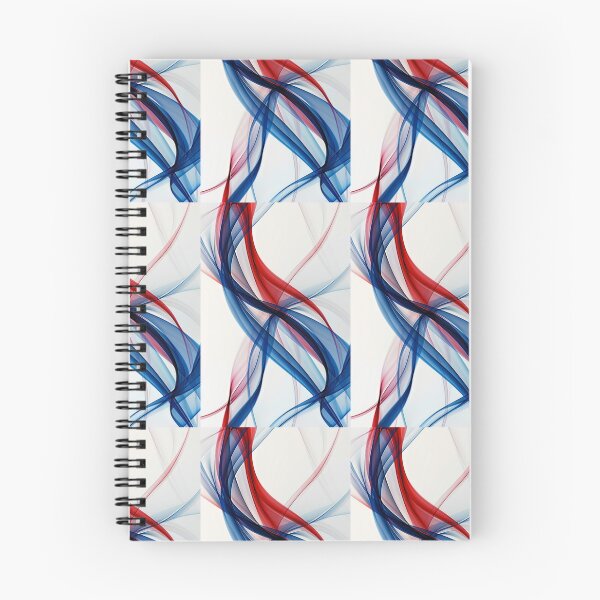 Item preview, Dynamic blue and red curves dance on a white canvas designed and sold by MiraCleAI.