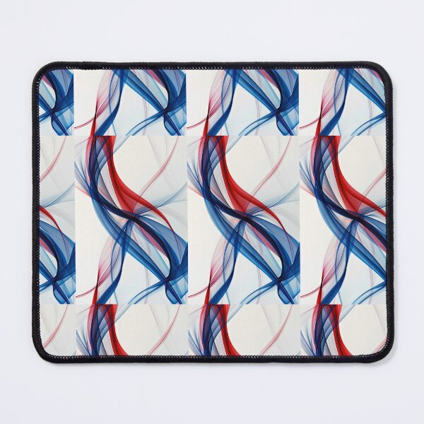 Item preview, Dynamic blue and red curves dance on a white canvas designed and sold by MiraCleAI.