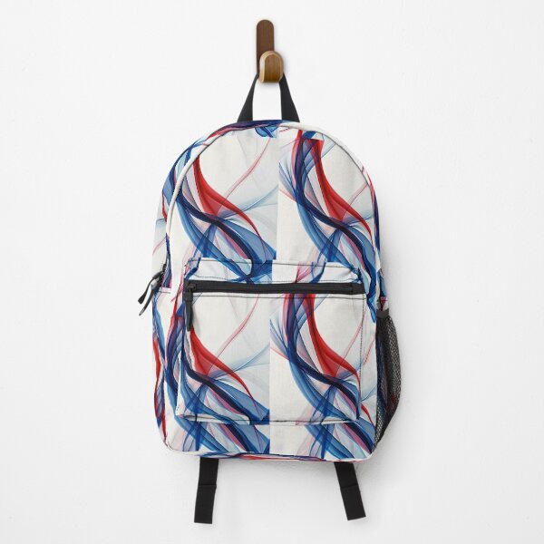 Item preview, Dynamic blue and red curves dance on a white canvas designed and sold by MiraCleAI.
