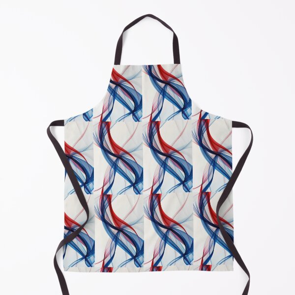 Item preview, Dynamic blue and red curves dance on a white canvas designed and sold by MiraCleAI.