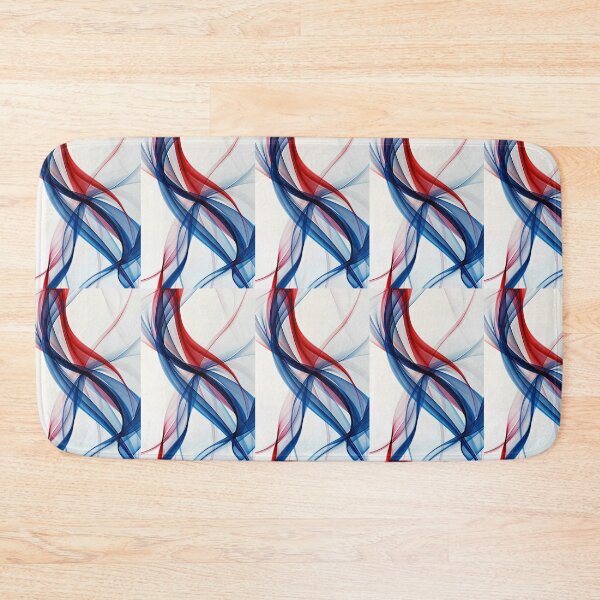 Item preview, Dynamic blue and red curves dance on a white canvas designed and sold by MiraCleAI.