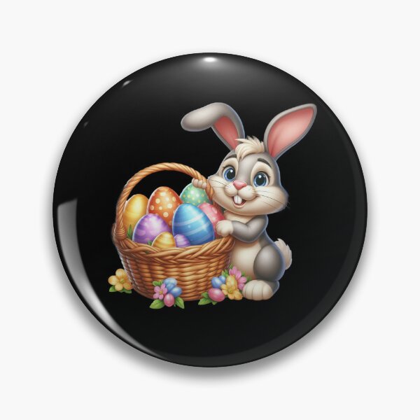Item preview, Happy Bunny with Basket of Eggs designed and sold by bonnieleigh6902.
