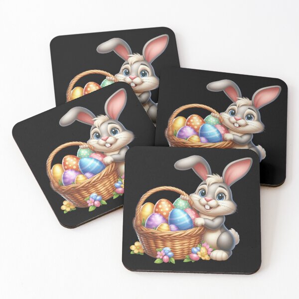Item preview, Happy Bunny with Basket of Eggs designed and sold by bonnieleigh6902.