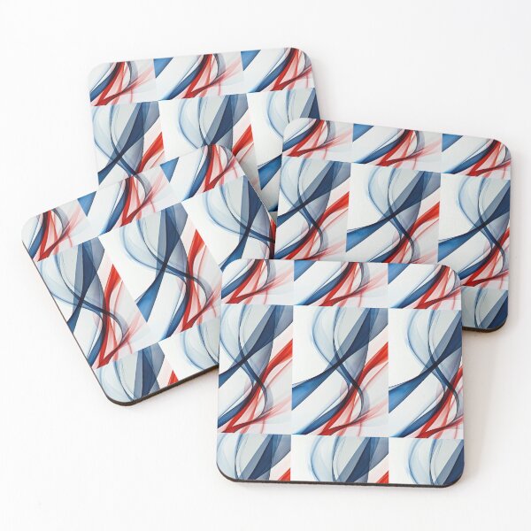 Item preview, Dynamic blue and red curves dance on a white canvas designed and sold by MiraCleAI.
