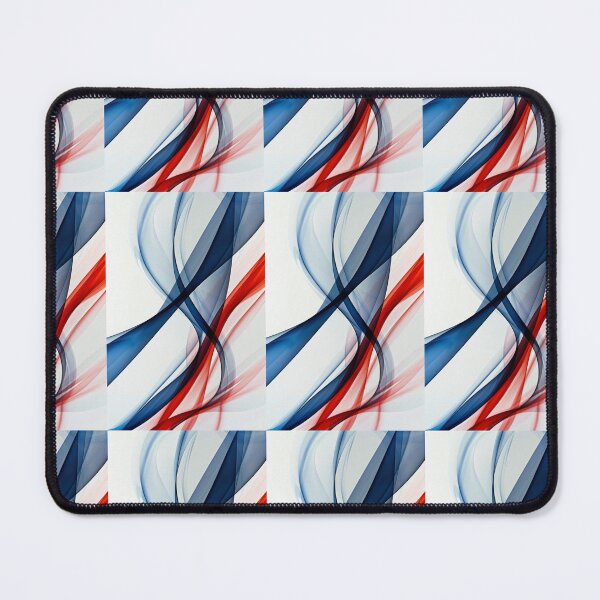 Item preview, Dynamic blue and red curves dance on a white canvas designed and sold by MiraCleAI.