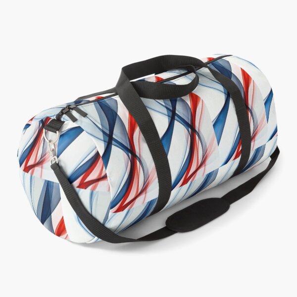 Item preview, Dynamic blue and red curves dance on a white canvas designed and sold by MiraCleAI.