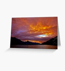 Queenstown Sunset Lake Wakatipu New Zealand Greeting Card
