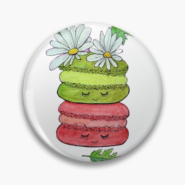 Item preview, Macarons topped with daisies _ darker designed and sold by Paintedhues.