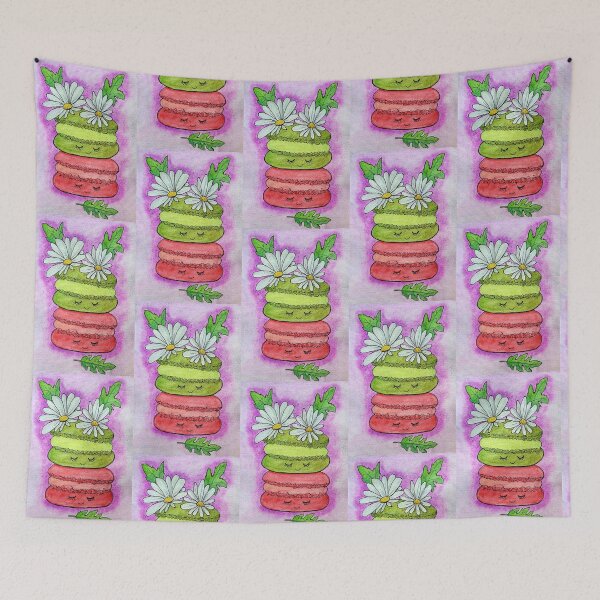 Item preview, Macarons topped with daisies _ darker designed and sold by Paintedhues.