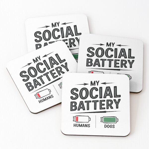 Item preview, Funny Dog Lover Anti Social Battery designed and sold by CrownedCanvas.