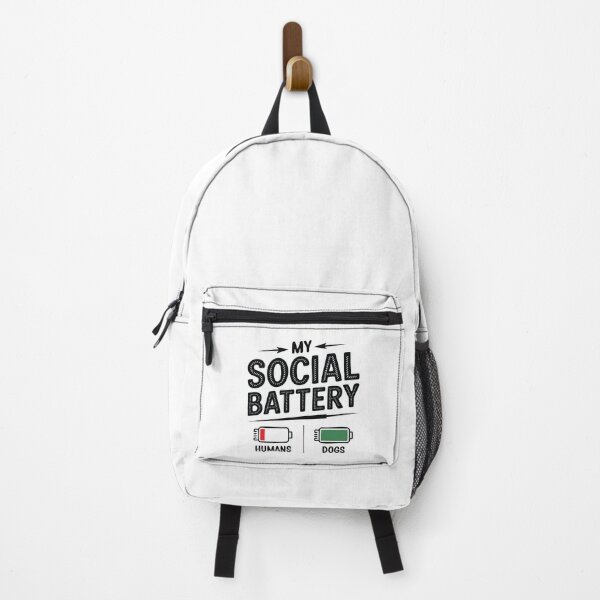 Item preview, Funny Dog Lover Anti Social Battery designed and sold by CrownedCanvas.