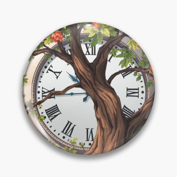 Item preview, Acacia Time - Floral Clock Tree Art Print designed and sold by TreatLLC.