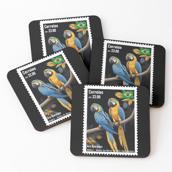 Item preview, Postage Stamp, Brazil Correios Bird Ara Ararauna crs 22.00 designed and sold by Museum Of Non-Existing Art.