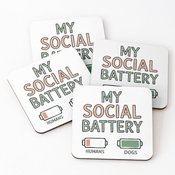 Item preview, Funny Introvert Anti Social Battery Dog Lover designed and sold by CrownedCanvas.