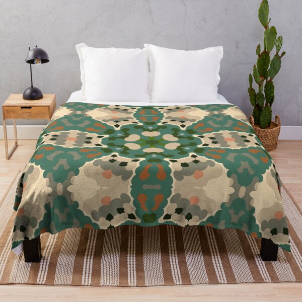 Item preview, Retro Mandala Green Brown and Orange designed and sold by WormholeOrbital.