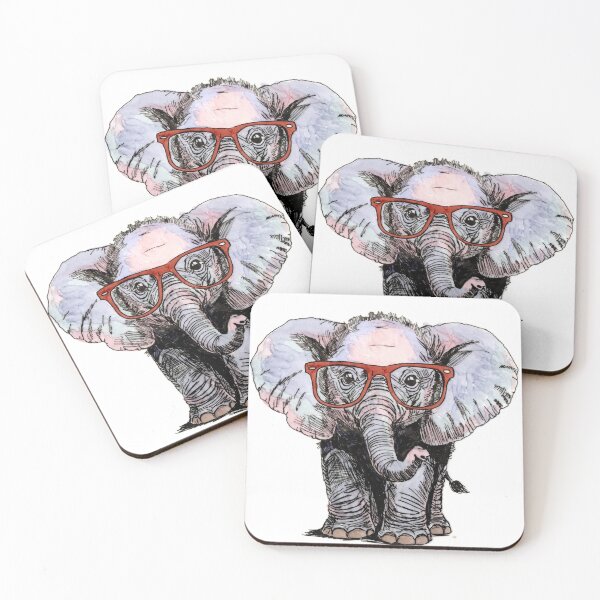 Item preview, Baby Elephant in Glasses designed and sold by Scribbles & Doodles by Jinx.