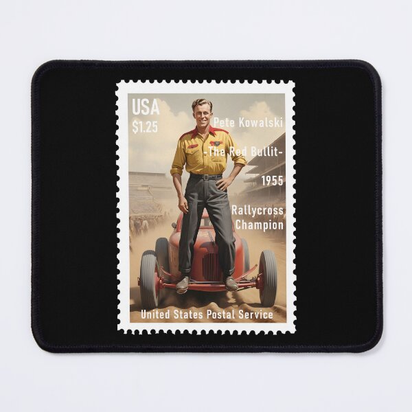 Item preview, Postage Stamp, USA, Pete Kowalski Rallycross Champion $ 1.25 designed and sold by Museum Of Non-Existing Art.