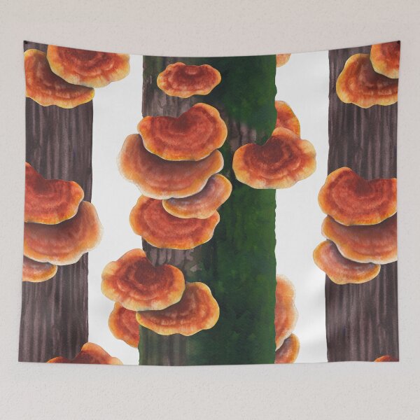 Item preview, Watercolor Reishi mushroom designed and sold by Ekaterina Glazkova.
