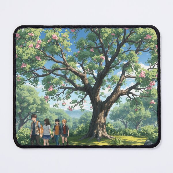 Item preview, Enchanted Tree Path - Anime Group Journey Art Print designed and sold by TreatLLC.
