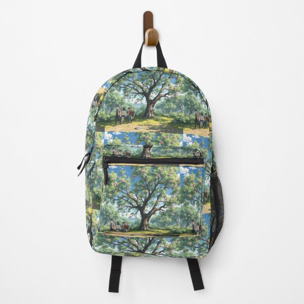 Item preview, Enchanted Tree Path - Anime Group Journey Art Print designed and sold by TreatLLC.