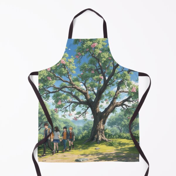 Item preview, Enchanted Tree Path - Anime Group Journey Art Print designed and sold by TreatLLC.