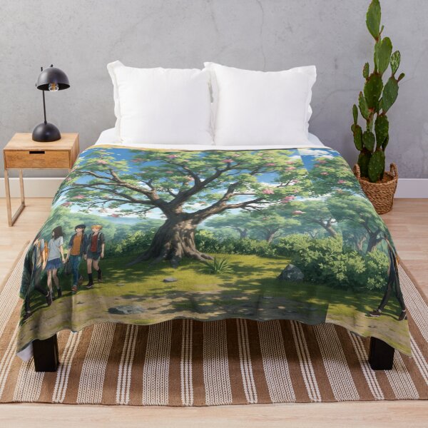 Item preview, Enchanted Tree Path - Anime Group Journey Art Print designed and sold by TreatLLC.