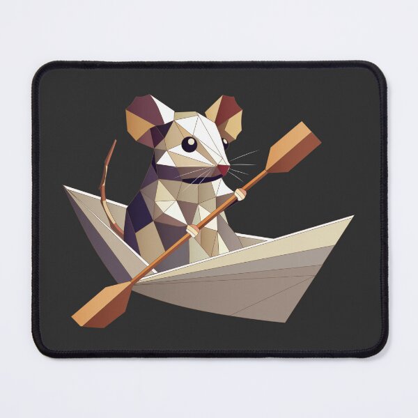 Item preview, Adventurous mouse in a paper boat – polygon style designed and sold by Kisho.