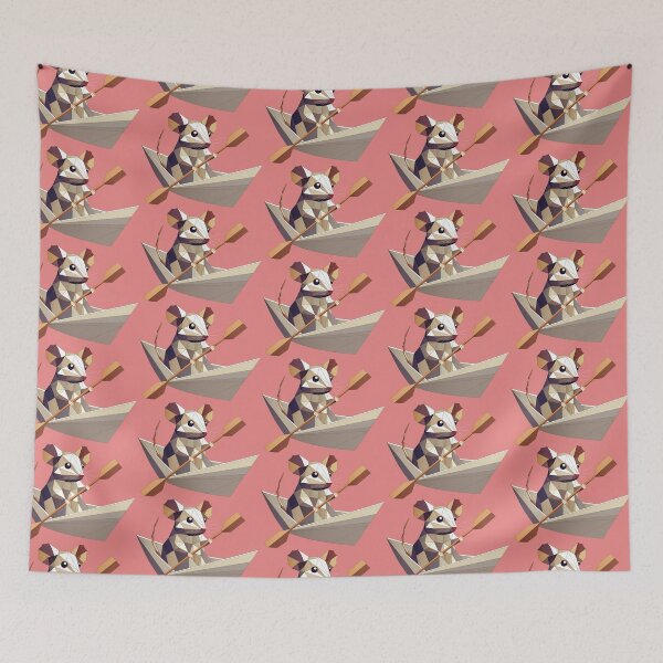 Item preview, Adventurous mouse in a paper boat – polygon style designed and sold by Kisho.