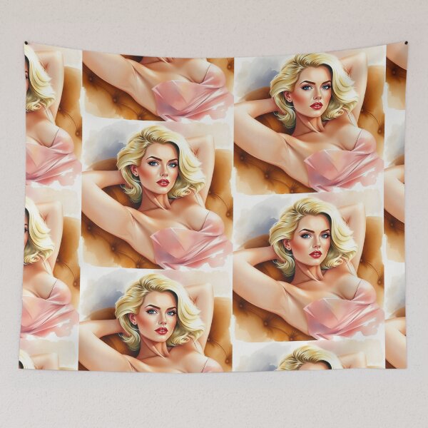 Item preview, A Beautiful 40s Art Deco Style portrat of a blonde pretty starlet girl designed and sold by Vintage Designs +.