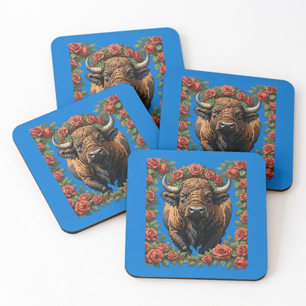 Item preview, Buffalo Surrounded By Red Roses designed and sold by taiche.