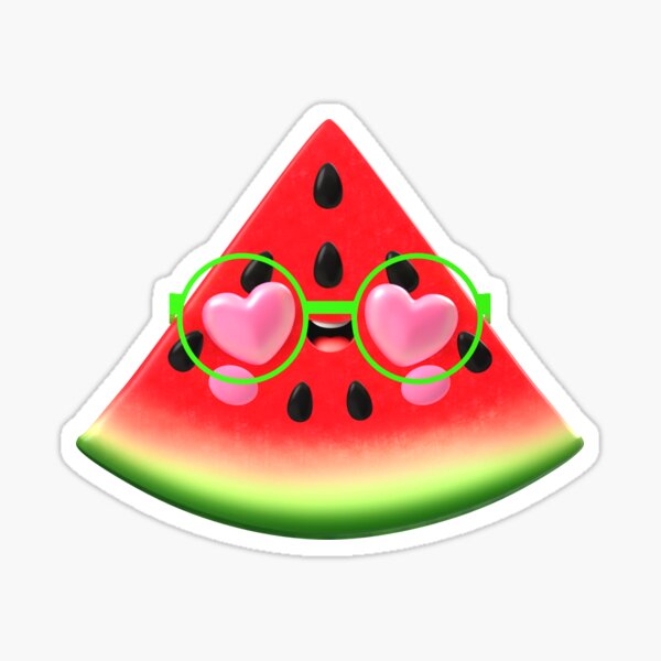 Watermelon in Love – Kawaii Baby Fruit with Heart Eyes Sticker