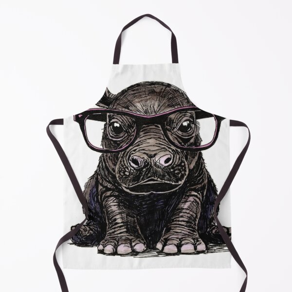 Item preview, Baby Hippo in Glasses designed and sold by Scribbles & Doodles by Jinx.