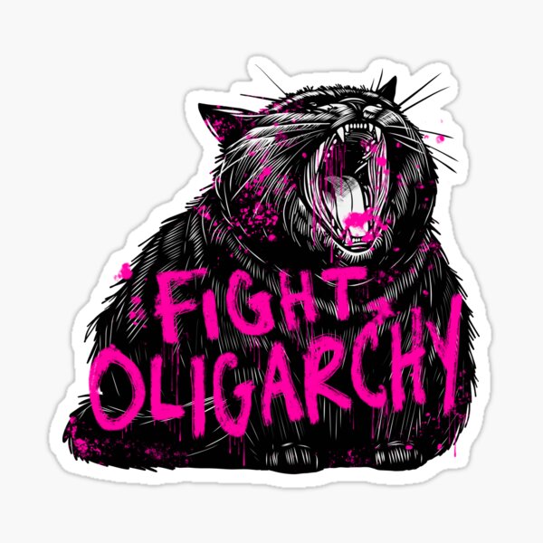 Artikel-Vorschau von Chonky Black Cat Fight Oligarchie, designt und verkauft von KilkennyCat Art.